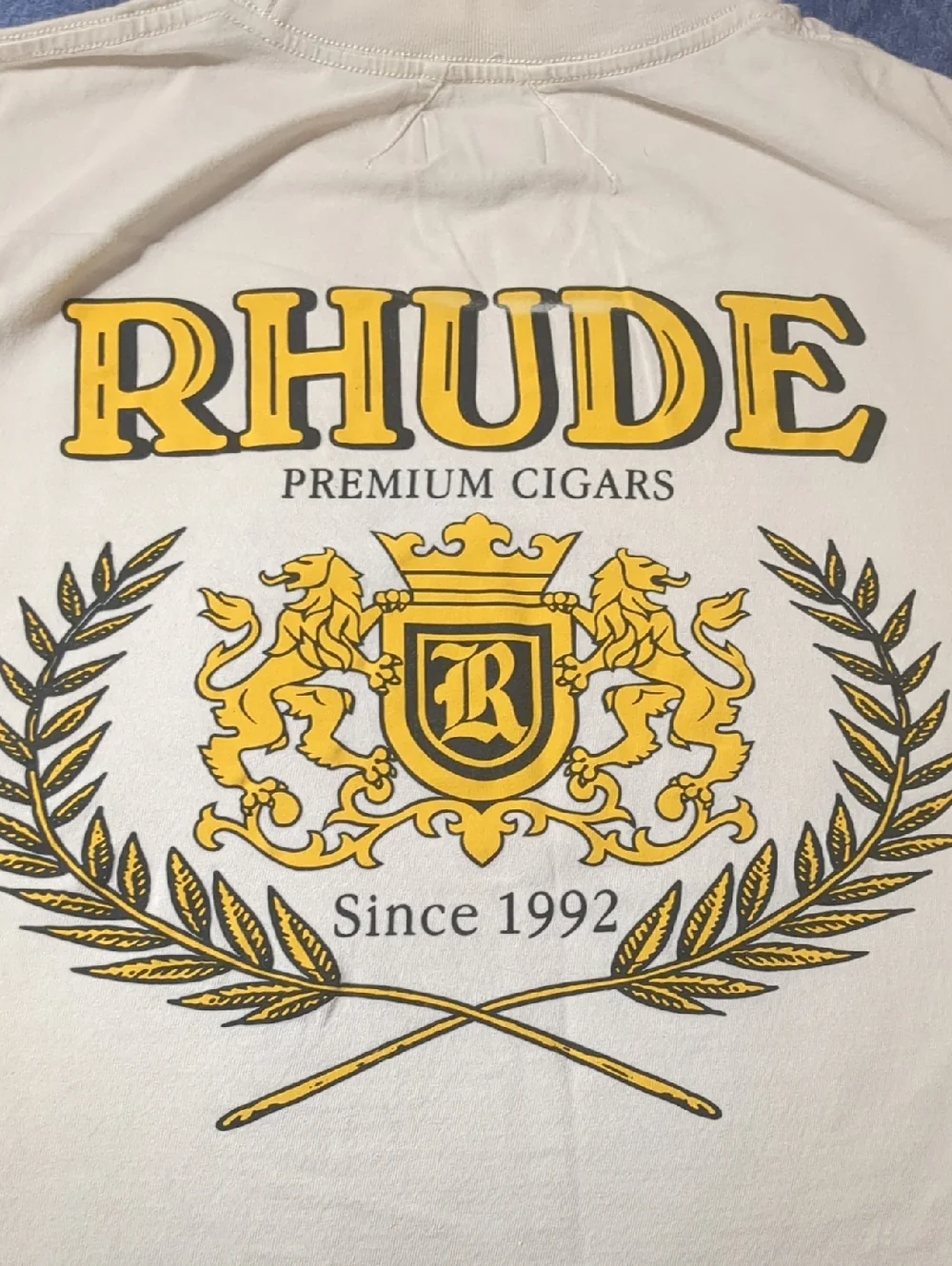 Rhude premium Cresta Cigar Cream Men's Tee Size Large - Picture 8 of 11